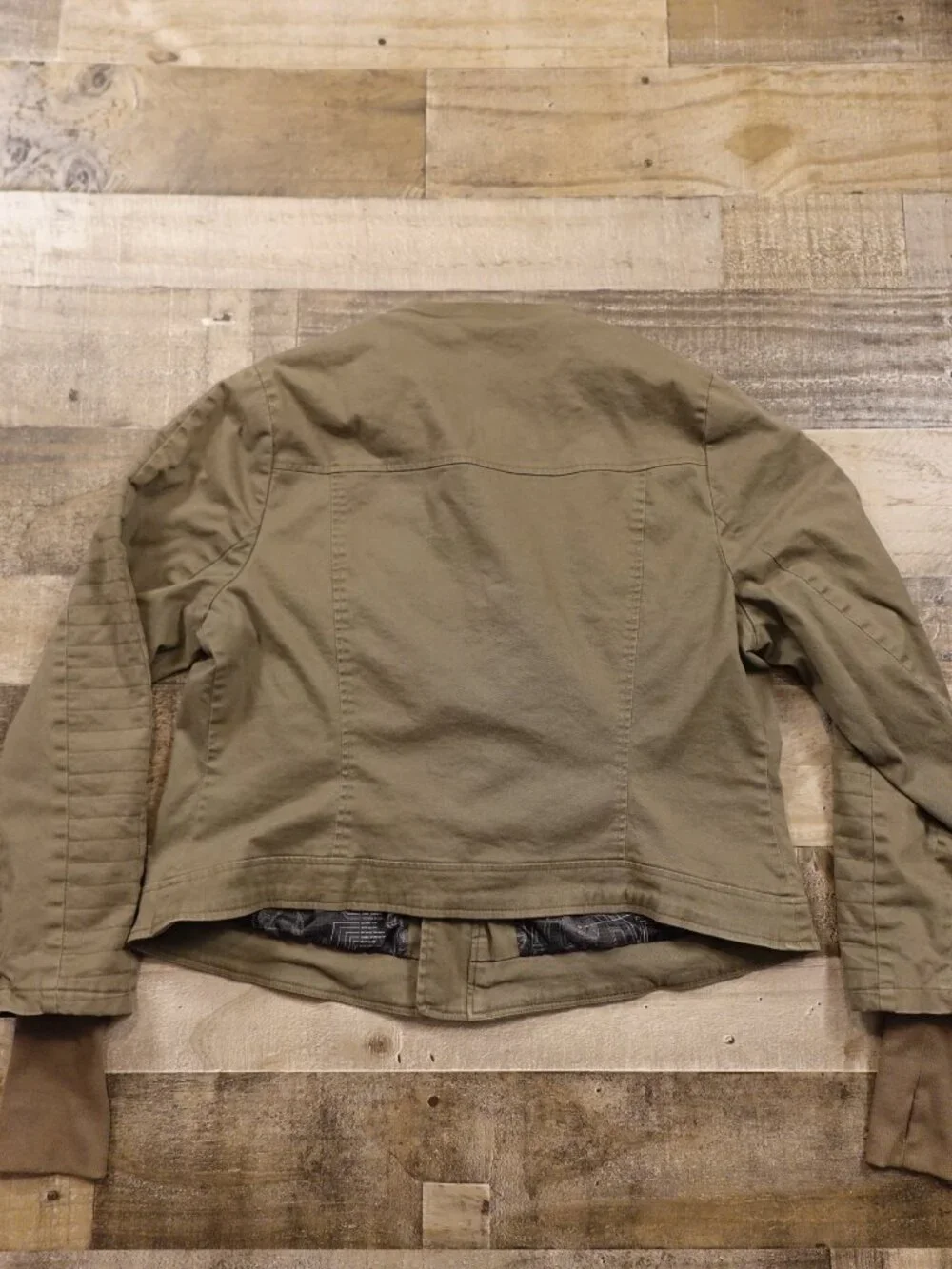Star Wars Moto Utility Jacket Women’s Size 2 Olive Green‎ Thumbhole Jacket